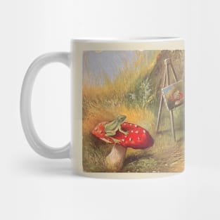 Artistic Gnome Paints a Friendly Frog Mug